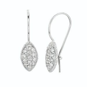 0.5 CT Diamond Marquis Cluster Earrings 14K White